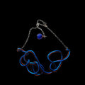 Brown (Metallic) & Blue Abstract Wire Choker Necklace
