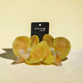 Yellow latex orchid earrings