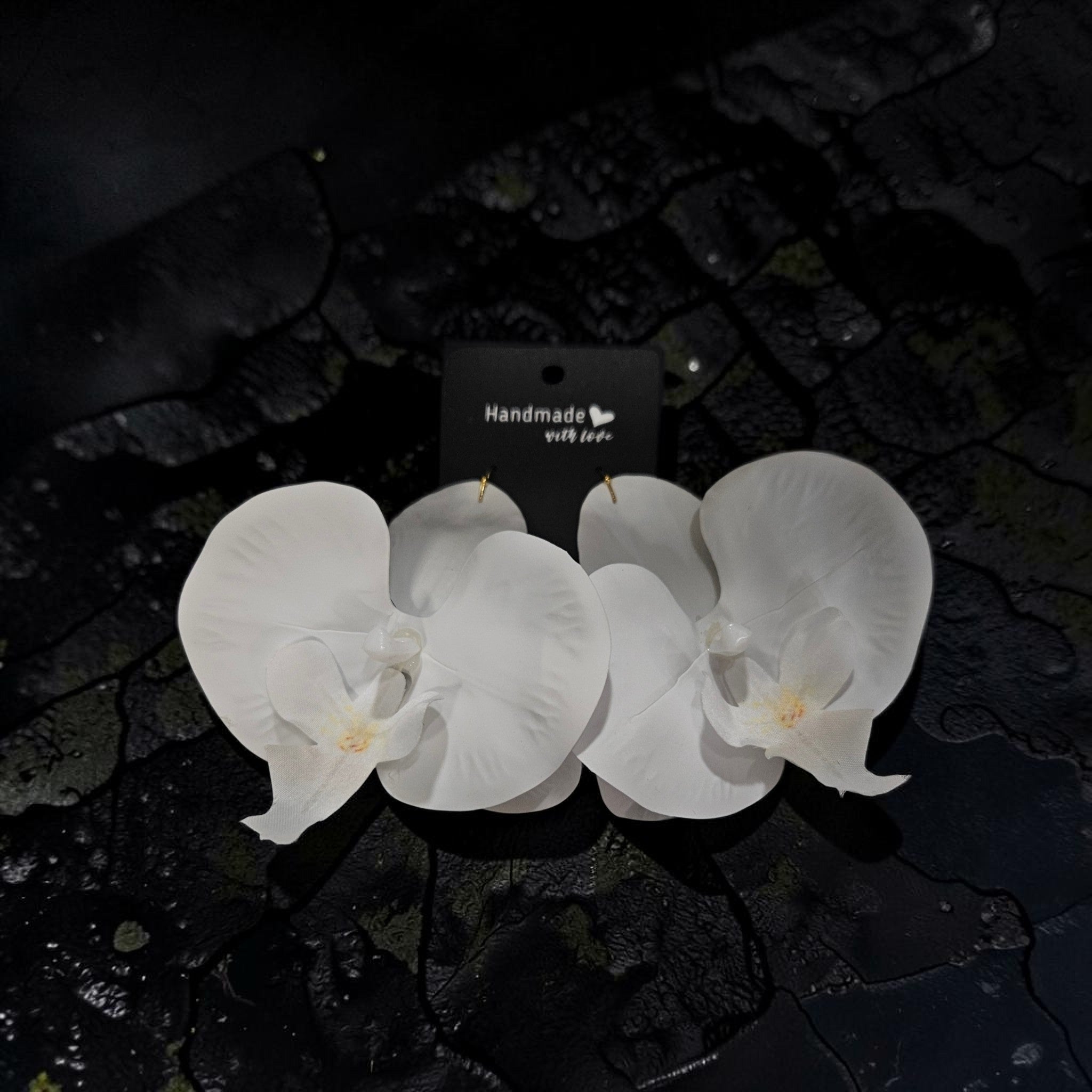 White Orchid Earrings