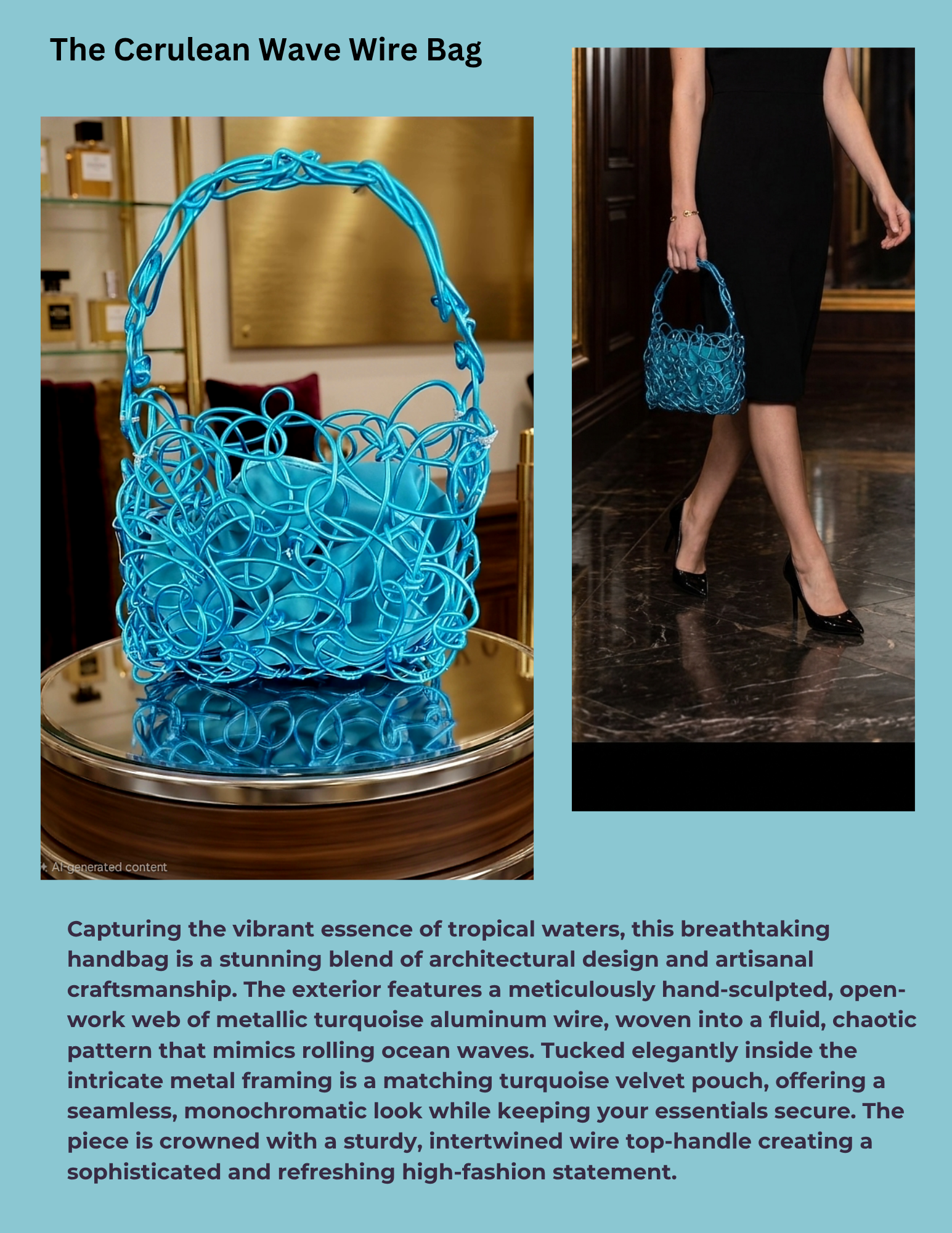 The Cerulean Wave Wire Bag